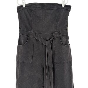 No Boundaries Women's Belt/Pockets Front Strapless Black Soot Jumpsuit Sz XL NWT